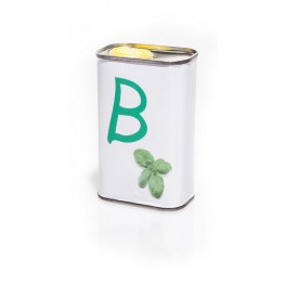 Basil flavored oil, aluminum can